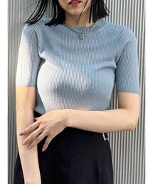 MURUA（ムルーア）の「スパンコールハーフスリーブニット（ニット/セーター・レディース）」