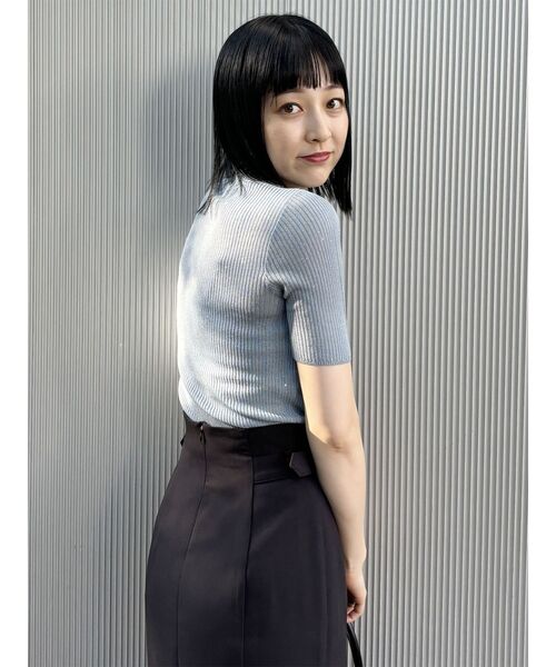 MURUA（ムルーア）の「スパンコールハーフスリーブニット（ニット/セーター・レディース・ブルー/アイボリー/ブラウン/ブラック・FREE）」の11枚目の写真