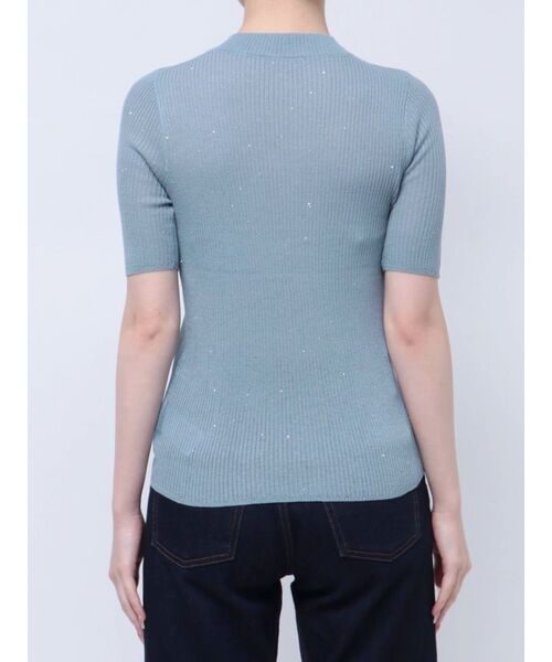 MURUA（ムルーア）の「スパンコールハーフスリーブニット（ニット/セーター・レディース・ブルー/アイボリー/ブラウン/ブラック・FREE）」の21枚目の写真