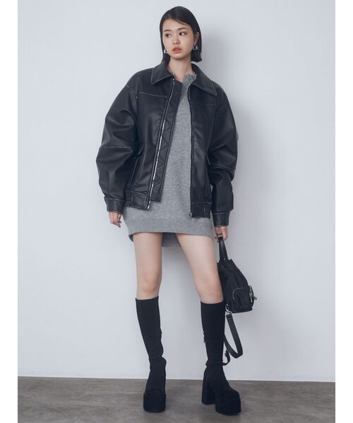 EMODA(エモダ)の「2WAYアウトポケットドローストリングバッグ(ハンドバッグ・レディース・ブラック/グレー・FREE)」の12枚目の写真