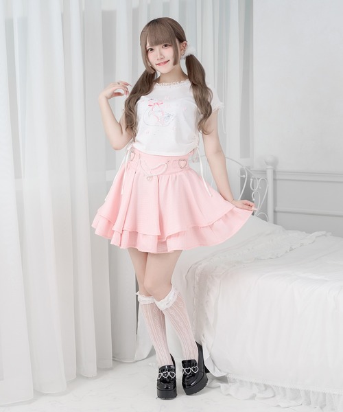 Pal elfy(パルエルフィー)の「ドロストスワンリボンT(Tシャツ/カットソー・レディース・杢グレー/オフホワイト・フリー)」の5枚目の写真