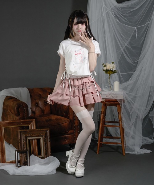 Pal elfy(パルエルフィー)の「ドロストスワンリボンT(Tシャツ/カットソー・レディース・杢グレー/オフホワイト・フリー)」の20枚目の写真
