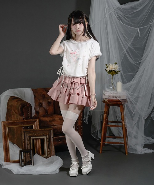 Pal elfy(パルエルフィー)の「ドロストスワンリボンT(Tシャツ/カットソー・レディース・杢グレー/オフホワイト・フリー)」の21枚目の写真