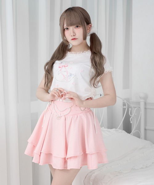 Pal elfy(パルエルフィー)の「ドロストスワンリボンT(Tシャツ/カットソー・レディース・杢グレー/オフホワイト・フリー)」の22枚目の写真