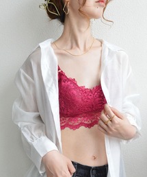 花柄レースカップインキャミ シームレスブラトップ アンダーウェア ストラップ調整可