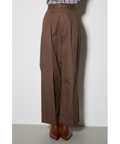 rienda(リエンダ)の「フロントタックチノパンツ(スラックス・レディース・ブラウン/キャメル・SMALL/MEDIUM)」の7枚目の写真