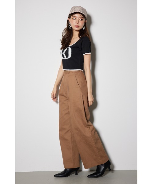 rienda(リエンダ)の「フロントタックチノパンツ(スラックス・レディース・ブラウン/キャメル・SMALL/MEDIUM)」の8枚目の写真