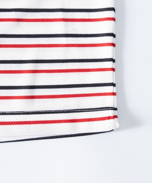 NYLAUS（ナイラス）の「吸汗速乾 ドライメッシュ ボーダー柄 半袖Tシャツ（Tシャツ/カットソー・メンズ・ブラック/レッド/ネイビー/イエロー・L/LL/M）」の7枚目の写真