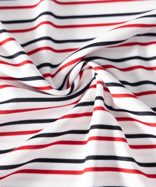 NYLAUS（ナイラス）の「吸汗速乾 ドライメッシュ ボーダー柄 半袖Tシャツ（Tシャツ/カットソー・メンズ・ブラック/レッド/ネイビー/イエロー・L/LL/M）」の5枚目の写真