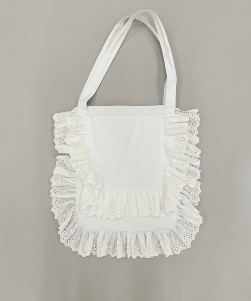 新品タグ付き✨edit.for lulu レースフリルバッグ　トートバッグ EDIT. FOR LULU（エディットフォールル）の「レース フリル
