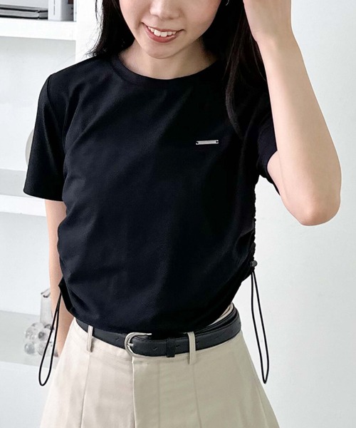 セール】サイドドロストコンパクトTシャツ（Tシャツ/カットソー