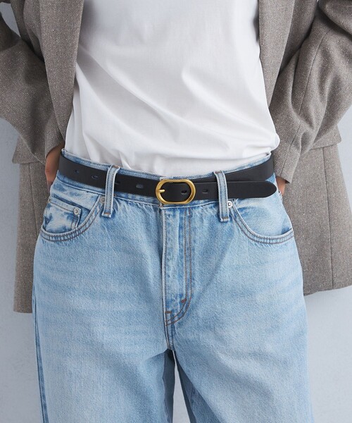 green label relaxing(グリーンレーベルリラクシング)の「レクタングル バックル ベルト(ベルト・レディース・ダークブラウン/ブラック/その他1/その他2・FREE)」の2枚目の写真