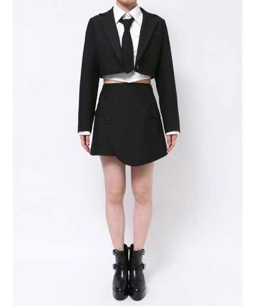 EATME（イートミー）の「クロップド丈ジャケット（セットアップ可能）（テーラードジャケット・レディース・ブラック/グレー/ブルー/ブラウン・FREE）」の11枚目の写真