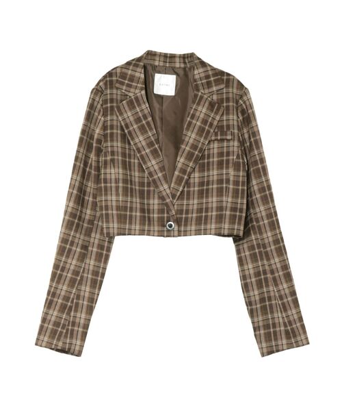 EATME（イートミー）の「クロップド丈ジャケット（セットアップ可能）（テーラードジャケット・レディース・ブラック/グレー/ブルー/ブラウン・FREE）」の22枚目の写真