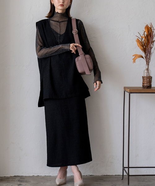 VitaFelice（ヴィータフェリーチェ）の「ワンショルダースクエアバッグ クロスボディバッグ 横長バッグ（ショルダーバッグ・レディース・パープル系/ブラック/ライトグレー/シルバー・FREE）」の8枚目の写真