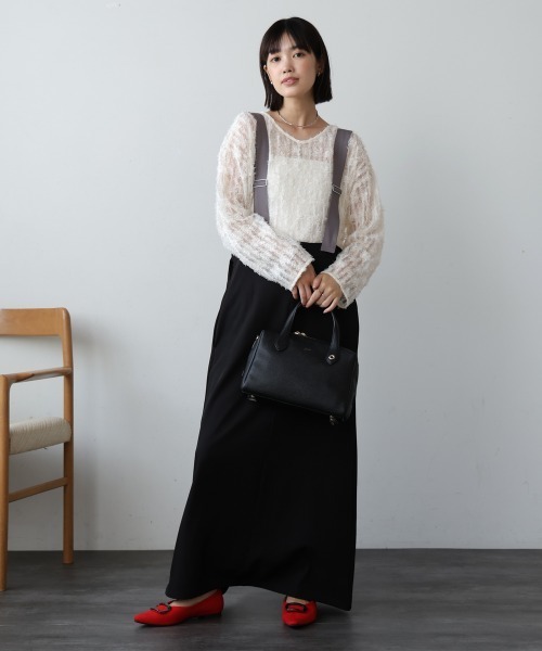 Bou Jeloud(ブージュルード)の「チュールフリル前後2WAYプルオーバー(Tシャツ/カットソー・レディース・アイボリー/ブラック・38)」の4枚目の写真