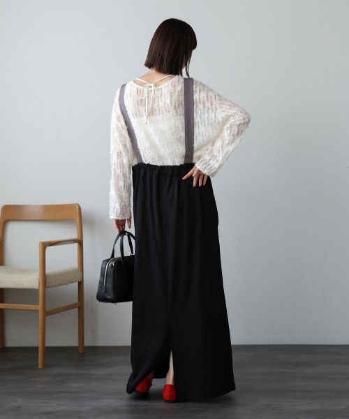 Bou Jeloud(ブージュルード)の「チュールフリル前後2WAYプルオーバー(Tシャツ/カットソー・レディース・アイボリー/ブラック・38)」の10枚目の写真