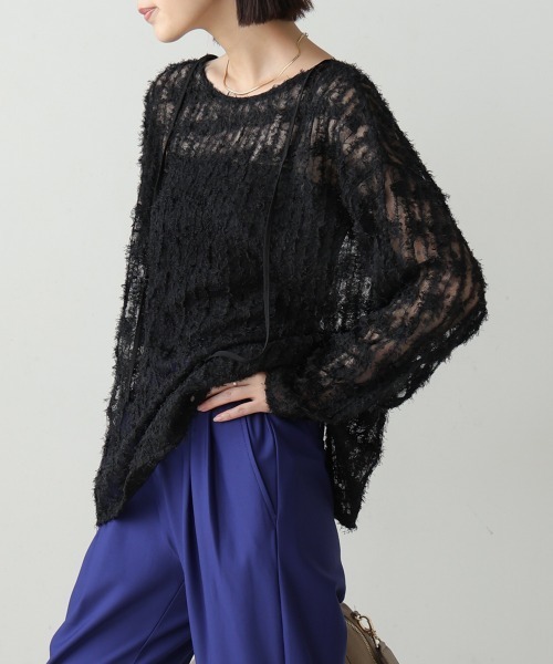 Bou Jeloud(ブージュルード)の「チュールフリル前後2WAYプルオーバー(Tシャツ/カットソー・レディース・アイボリー/ブラック・38)」の20枚目の写真