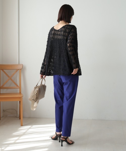 Bou Jeloud(ブージュルード)の「チュールフリル前後2WAYプルオーバー(Tシャツ/カットソー・レディース・アイボリー/ブラック・38)」の22枚目の写真