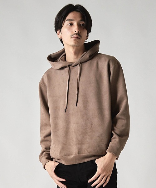 UNION STATION（ユニオンステーション）の「＊WEB限定 フェイクスエード リラックスフィットフーディ（パーカー・メンズ・ブラック/ブルー/ホワイト/ベージュ・M/L）」の3枚目の写真