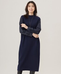 【洗える】CLOTH COMBI KNIT ワンピース