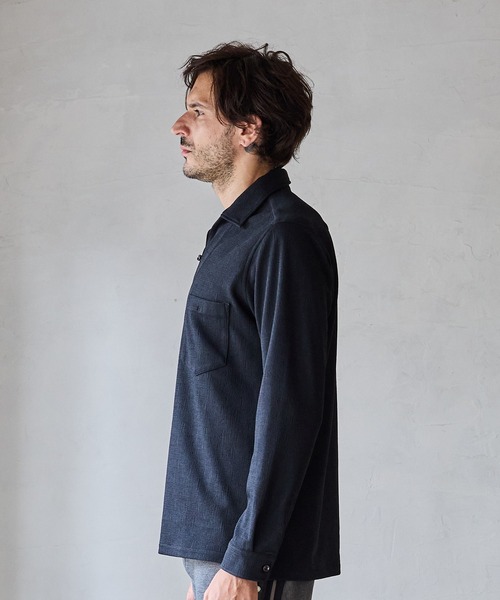 RATTLE TRAP（ラトルトラップ）の「スラブジャガードスキッパージャージシャツ（シャツ/ブラウス・メンズ・サックスブルー/ブラック・LL/L/M）」の7枚目の写真