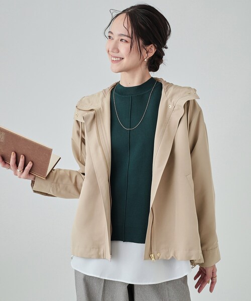 DRESKIP（ドレスキップ）の「◆【撥水】かわいいもかっこいいも叶える 欲張りマンパ（ブルゾン・レディース・ベージュ/ネイビー/カーキ/ライトブルー・02/03/04）」の2枚目の写真