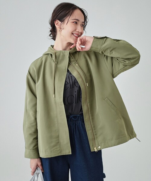 DRESKIP（ドレスキップ）の「◆【撥水】かわいいもかっこいいも叶える 欲張りマンパ（ブルゾン・レディース・ベージュ/ネイビー/カーキ/ライトブルー・02/03/04）」の3枚目の写真