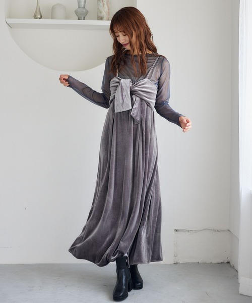 mysty woman（ミスティウーマン）の「シアーラメインナープルオーバー　149653（Tシャツ/カットソー・レディース・オレンジ/チャコールグレー/アイボリー・FREE）」の8枚目の写真