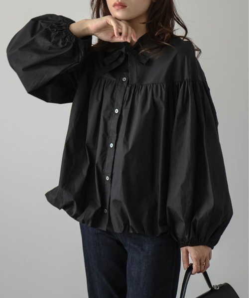 セール】バルーンシルエットリボンタイブラウス（シャツ/ブラウス  