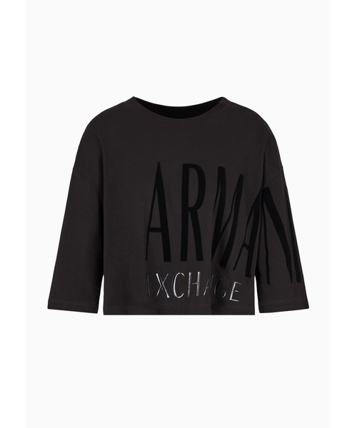 tシャツ 「A|X アルマーニ エクスチェンジ」ビッグロゴ クロップド 半袖クルーネックTシャツ/CROPPED レディース ARMANI EXCHANGE tシャツ 「A|X アルマーニ エクスチェンジ