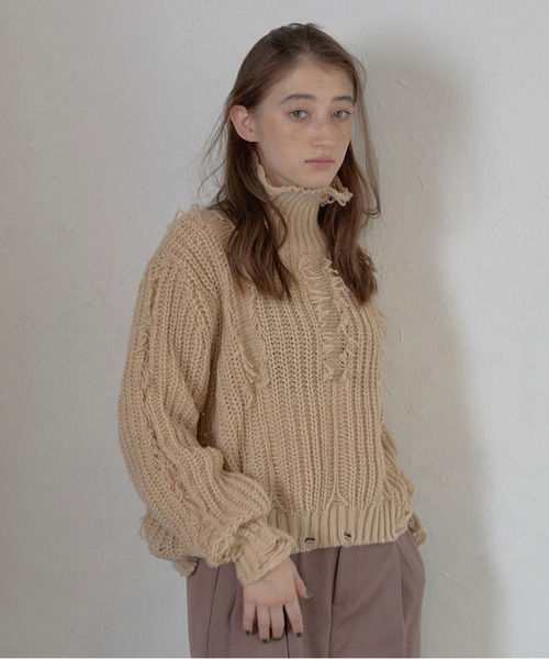 damage fringe knit / ダメージフリンジニットプルオーバー