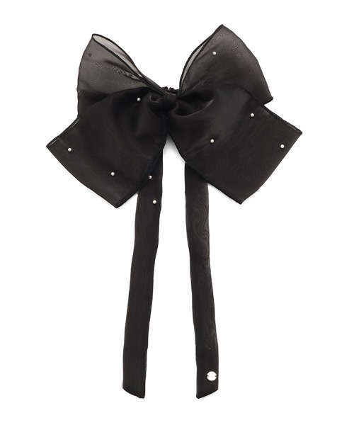 SNIDEL HOME（スナイデルホーム）の「ビッグリボンシュシュ（シュシュ・レディース・アイボリー/ピンク/ブラック・FREE）」の3枚目の写真