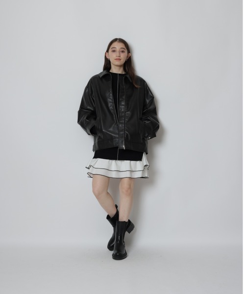 ダメージフェイクレザージャケット（その他アウター）｜Rirandture（リ