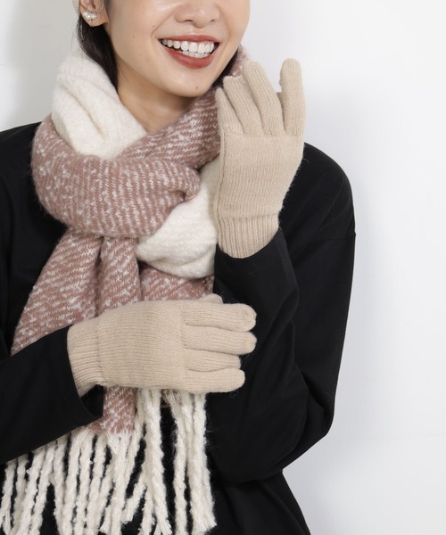 FOUND GOOD（ファウンドグッド）の「ユビアキニットテブクロ（手袋・レディース・ブラック/ベージュ/グレー系8/ブラウン系8/ブルー系6/レッド系5・FREE）」の5枚目の写真