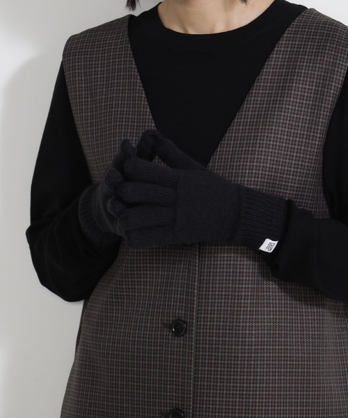 FOUND GOOD（ファウンドグッド）の「ユビアキニットテブクロ（手袋・レディース・ブラック/ベージュ/グレー系8/ブラウン系8/ブルー系6/レッド系5・FREE）」の2枚目の写真