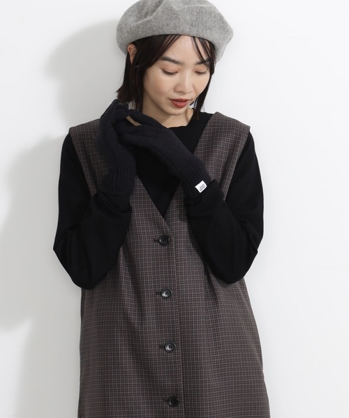 FOUND GOOD（ファウンドグッド）の「ユビアキニットテブクロ（手袋・レディース・ブラック/ベージュ/グレー系8/ブラウン系8/ブルー系6/レッド系5・FREE）」の7枚目の写真