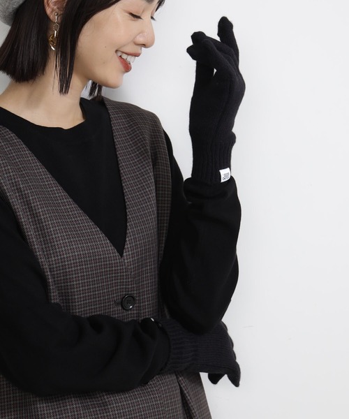 FOUND GOOD（ファウンドグッド）の「ユビアキニットテブクロ（手袋・レディース・ブラック/ベージュ/グレー系8/ブラウン系8/ブルー系6/レッド系5・FREE）」の8枚目の写真