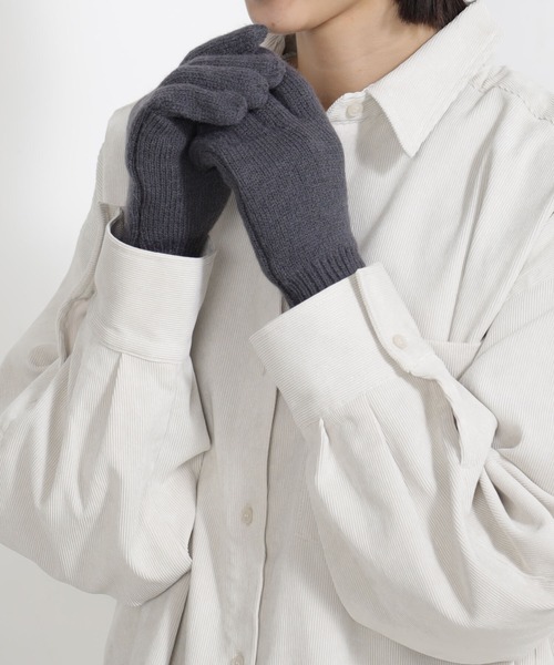 FOUND GOOD（ファウンドグッド）の「ユビアキニットテブクロ（手袋・レディース・ブラック/ベージュ/グレー系8/ブラウン系8/ブルー系6/レッド系5・FREE）」の10枚目の写真