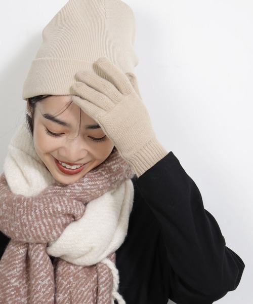 FOUND GOOD（ファウンドグッド）の「ユビアキニットテブクロ（手袋・レディース・ブラック/ベージュ/グレー系8/ブラウン系8/ブルー系6/レッド系5・FREE）」の14枚目の写真