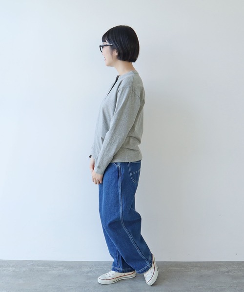 度詰め丸胴天竺 ヘンリーネックプルオーバー（Tシャツ