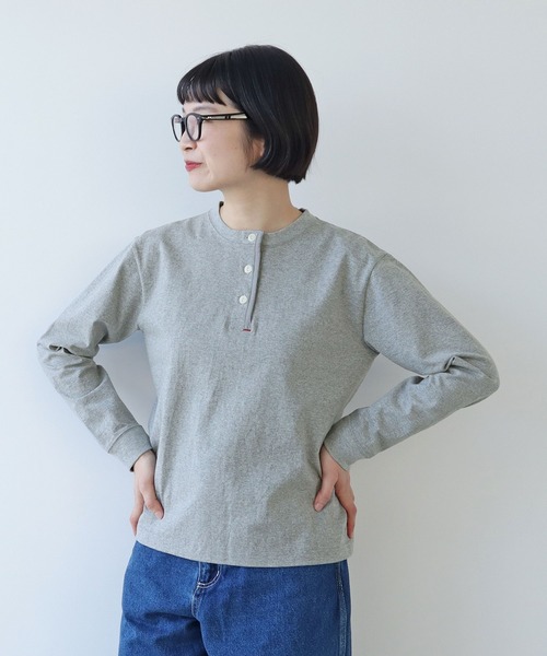 tシャツ 度詰め丸胴天竺 ヘンリーネックプルオーバー レディース AMBIDEX Store △○度詰め丸胴天竺 ヘンリーネックプルオーバー
