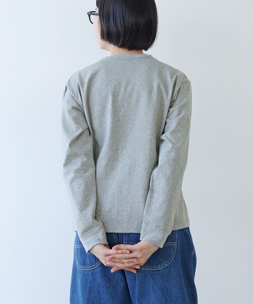 度詰め丸胴天竺 ヘンリーネックプルオーバー（Tシャツ