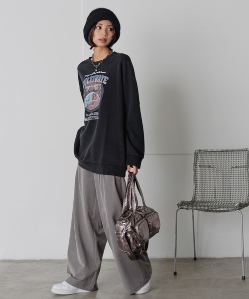 PAGEBOY（ページボーイ）の「スペースロックルーズスウェット（スウェット・レディース・オートミール/オレンジ/チャコールグレー・FREE）」の6枚目の写真
