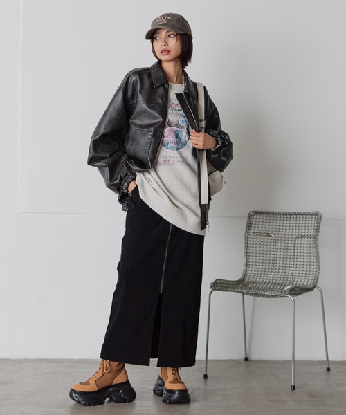 PAGEBOY（ページボーイ）の「スペースロックルーズスウェット（スウェット・レディース・オートミール/オレンジ/チャコールグレー・FREE）」の14枚目の写真