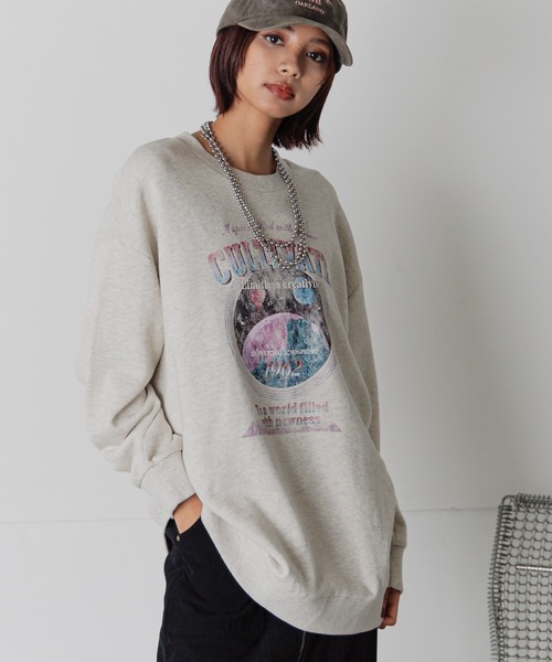 PAGEBOY（ページボーイ）の「スペースロックルーズスウェット（スウェット・レディース・オートミール/オレンジ/チャコールグレー・FREE）」の18枚目の写真