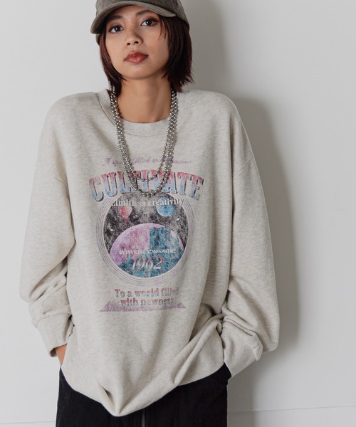 PAGEBOY（ページボーイ）の「スペースロックルーズスウェット（スウェット・レディース・オートミール/オレンジ/チャコールグレー・FREE）」の19枚目の写真