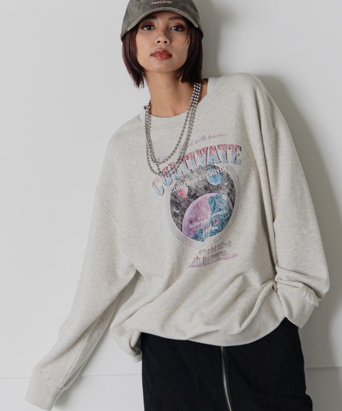 PAGEBOY（ページボーイ）の「スペースロックルーズスウェット（スウェット・レディース・オートミール/オレンジ/チャコールグレー・FREE）」の20枚目の写真