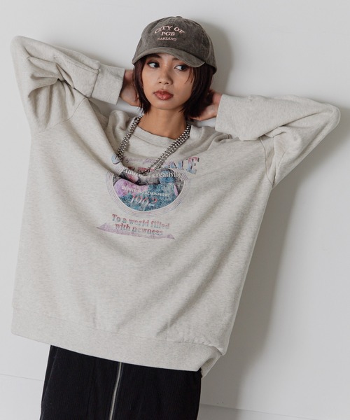 PAGEBOY（ページボーイ）の「スペースロックルーズスウェット（スウェット・レディース・オートミール/オレンジ/チャコールグレー・FREE）」の21枚目の写真