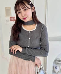 チョーカー ニット トップス」に該当するグレー/灰色系の